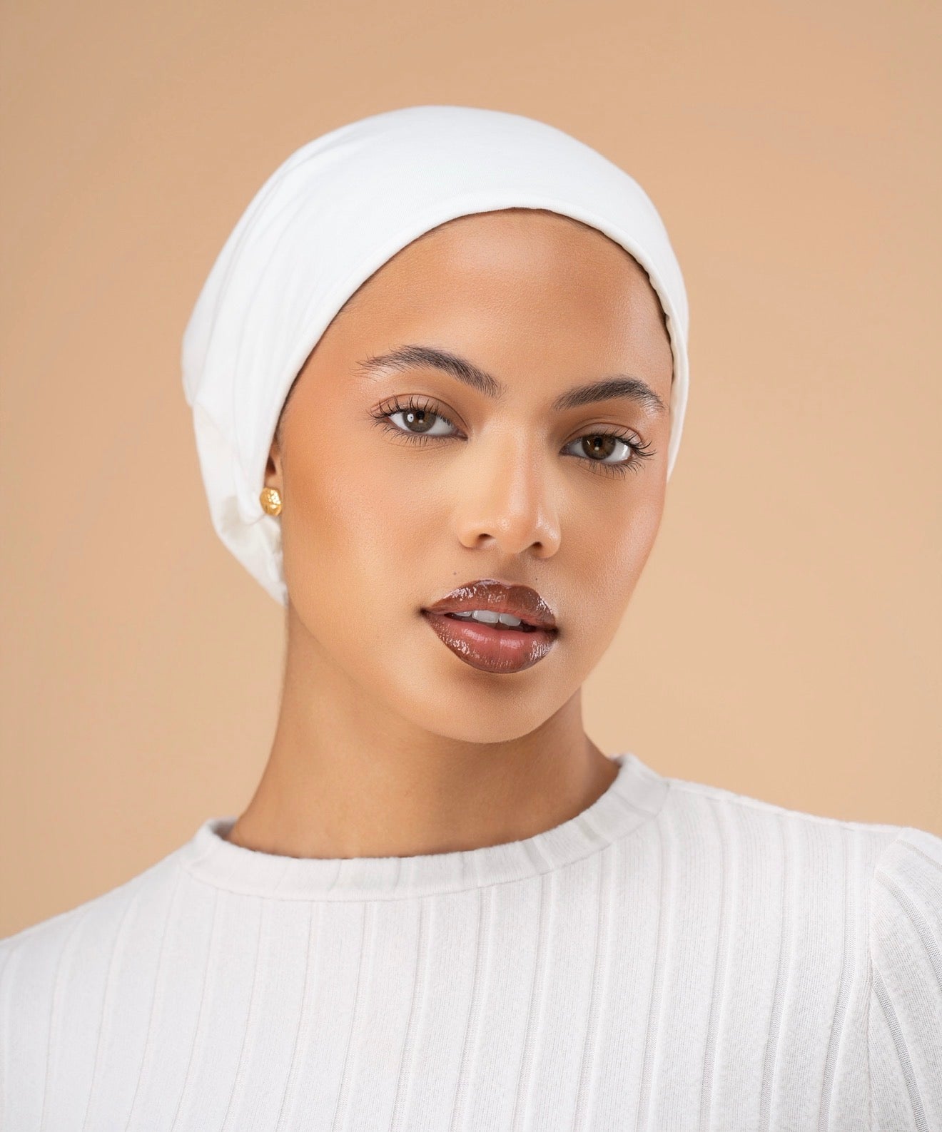 Bonnet satin Crème