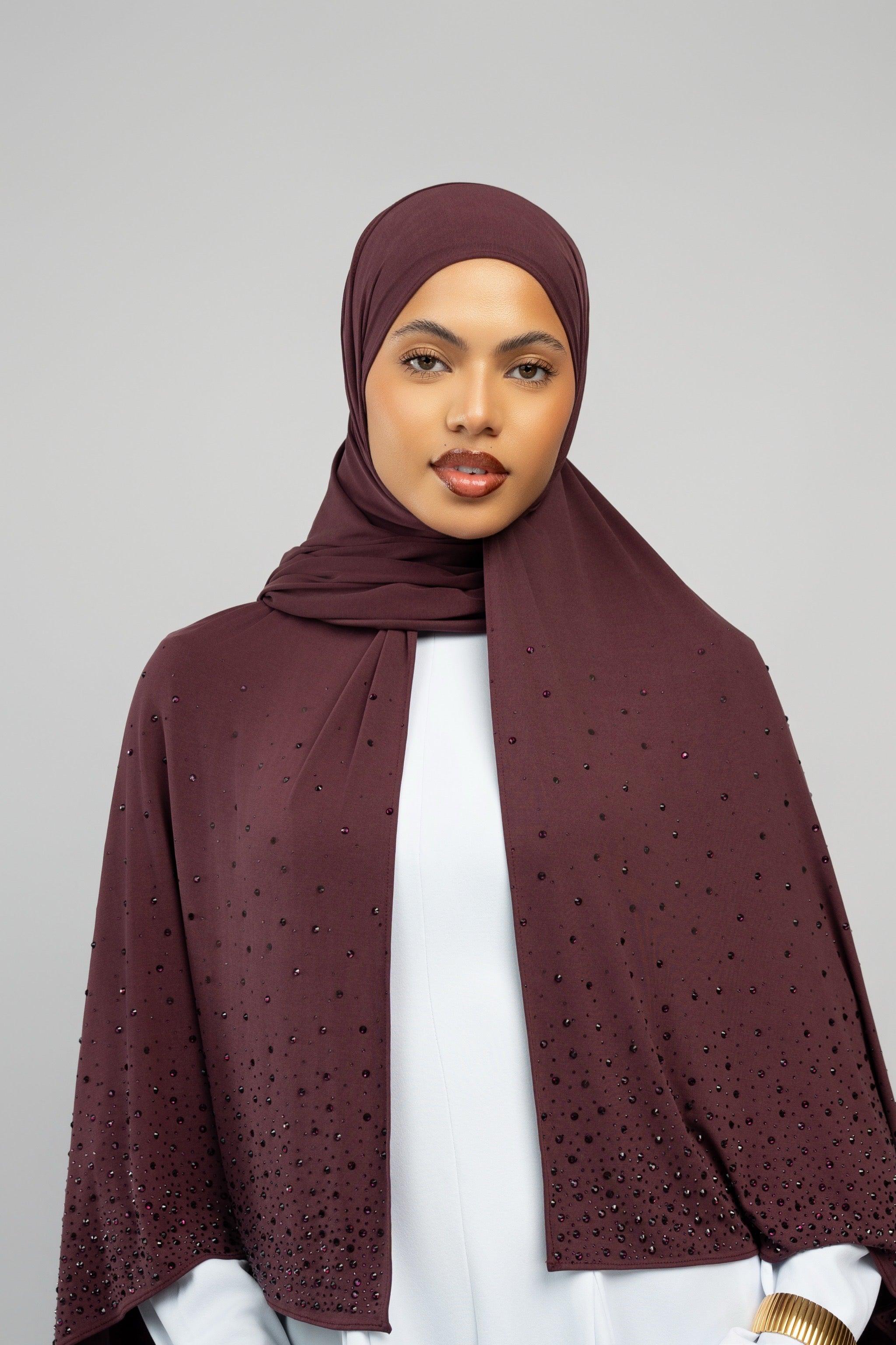 Jersey breath strass Dark prune