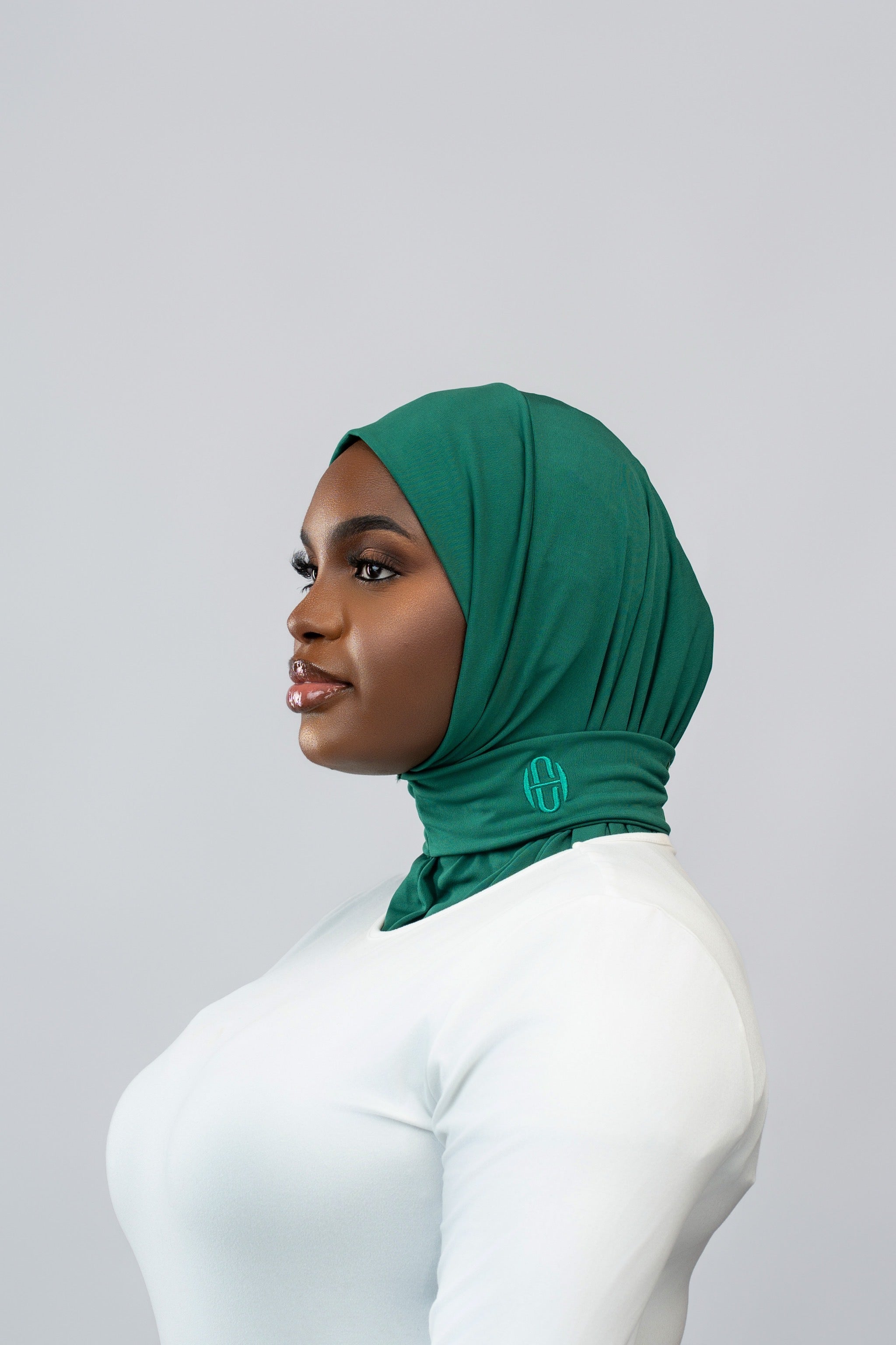 Hijab à bouton Émeraude