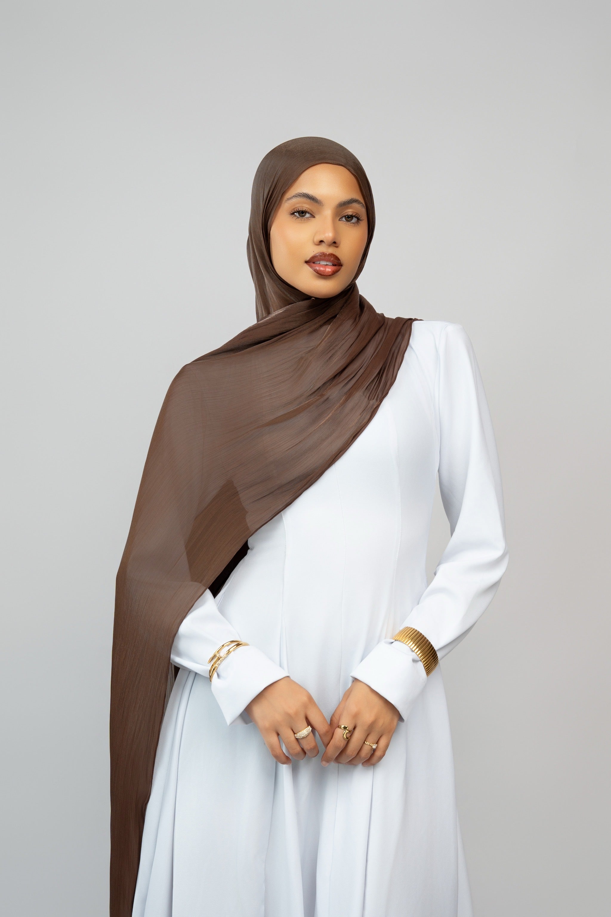 Hijab organza Dark chocolat