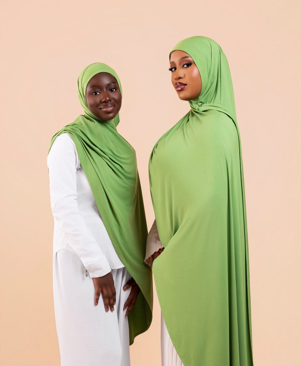 Duo Hijab Sans Effort Matcha Adulte & Enfant