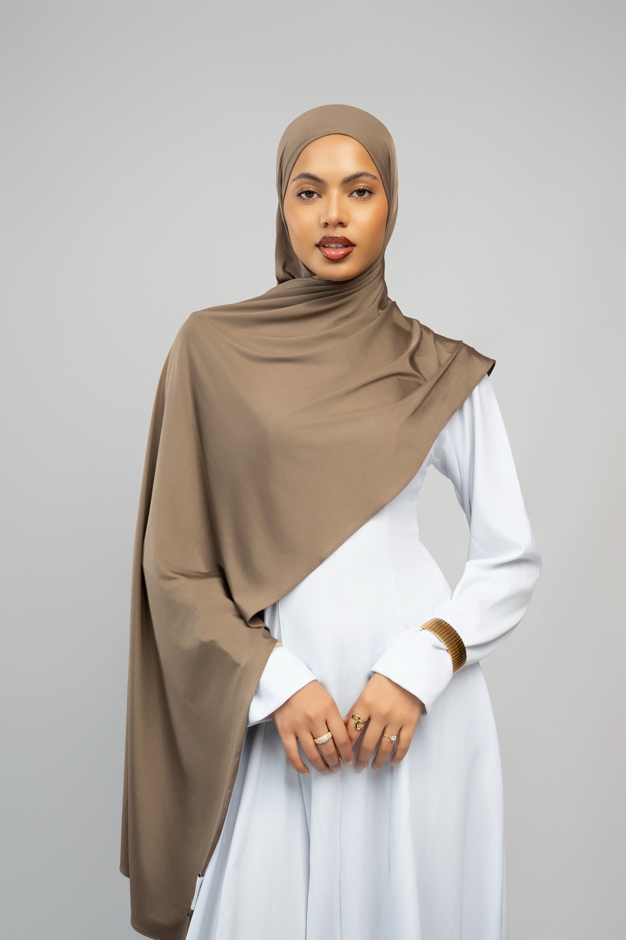 Liquid jersey Marron taupe