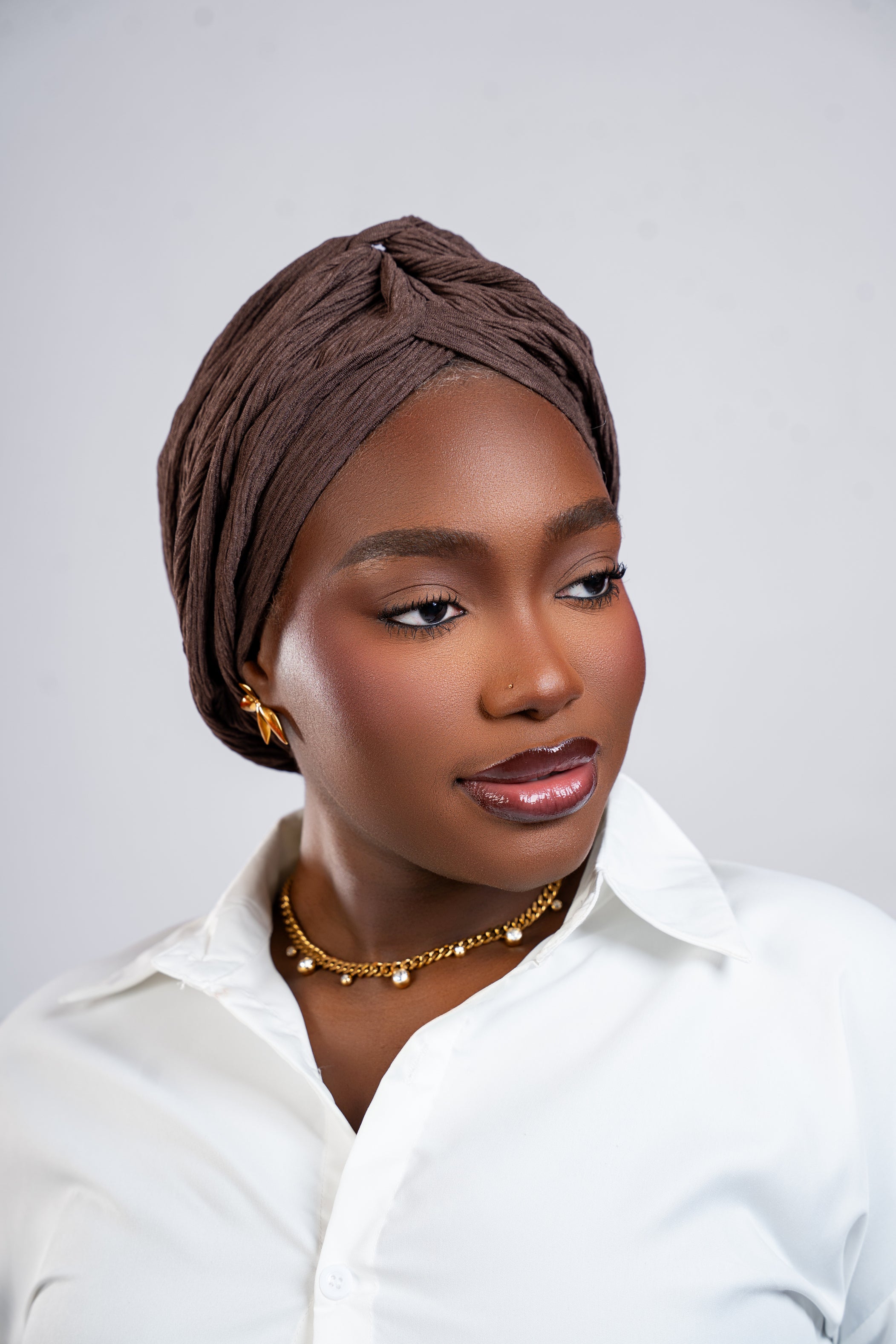 Bonnet turban Marron