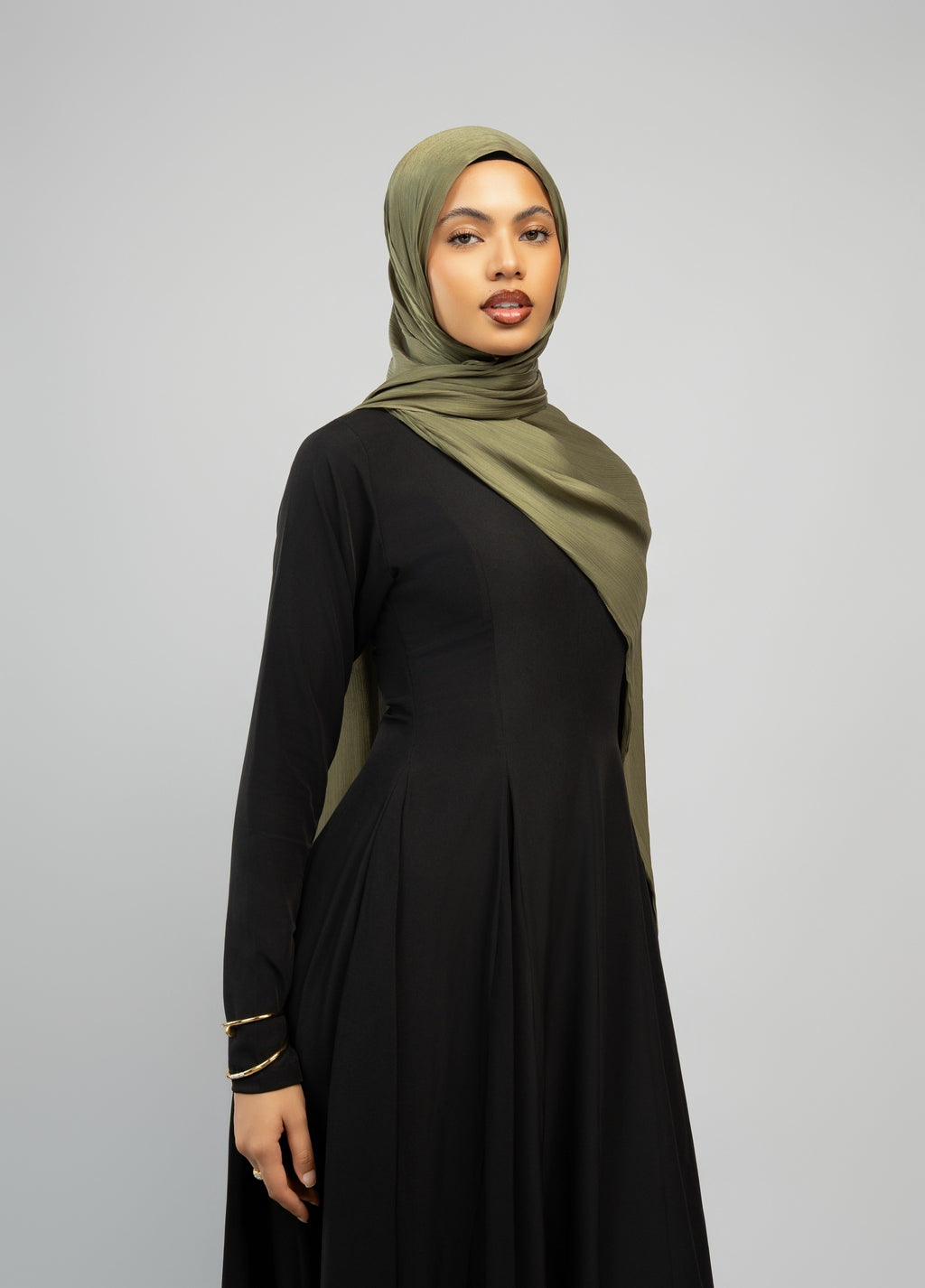 Hijab organza Olive foncé