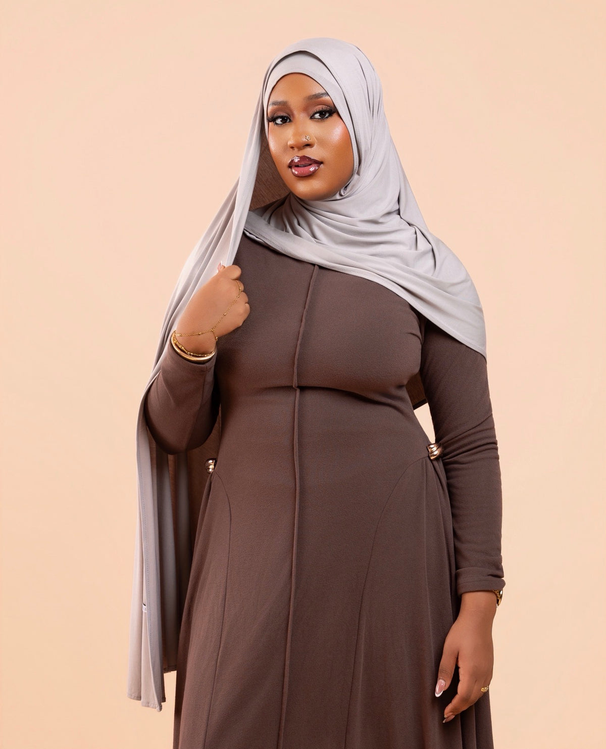 Hijab sans effort Gris taupe