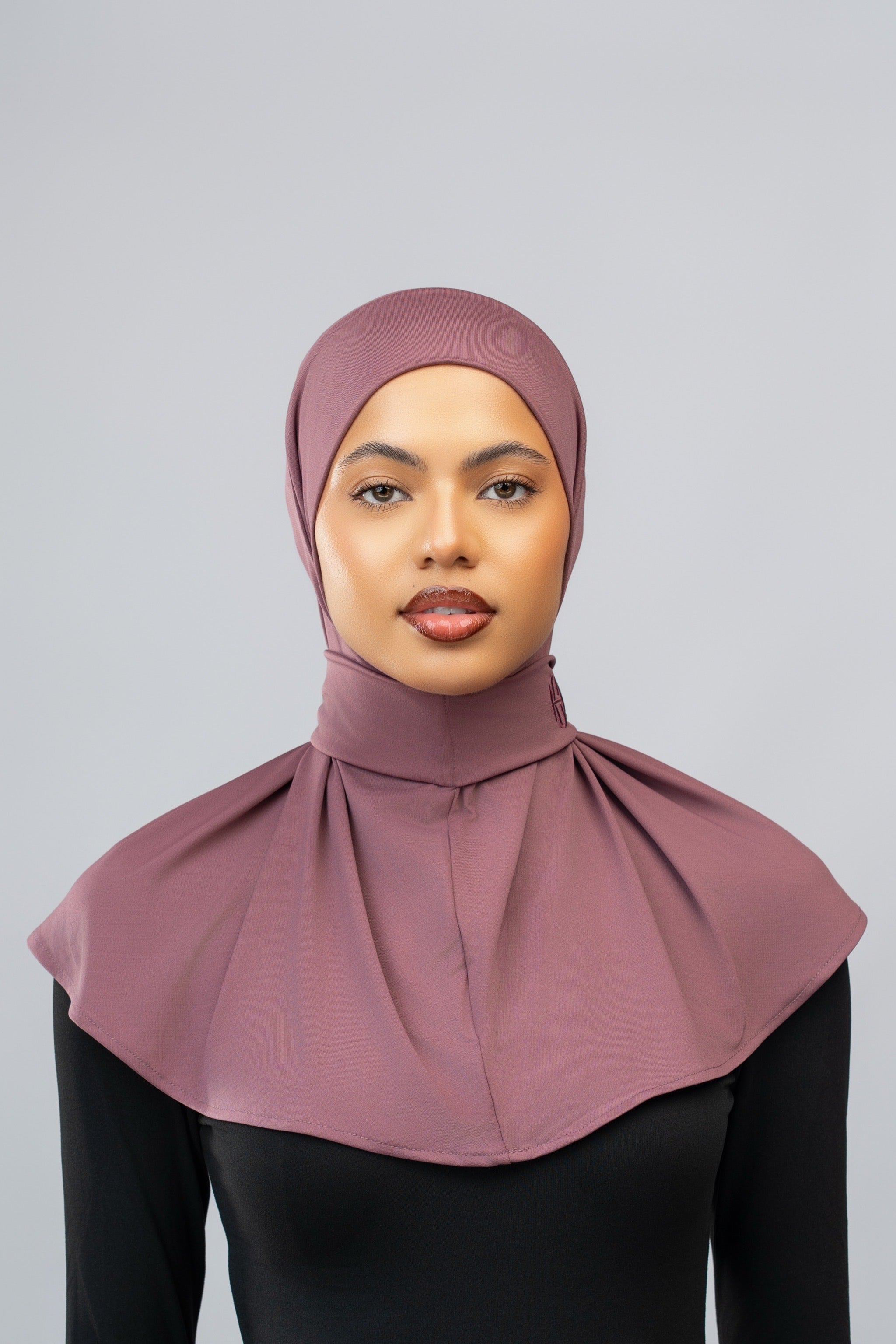 Hijab à bouton Nude mauve