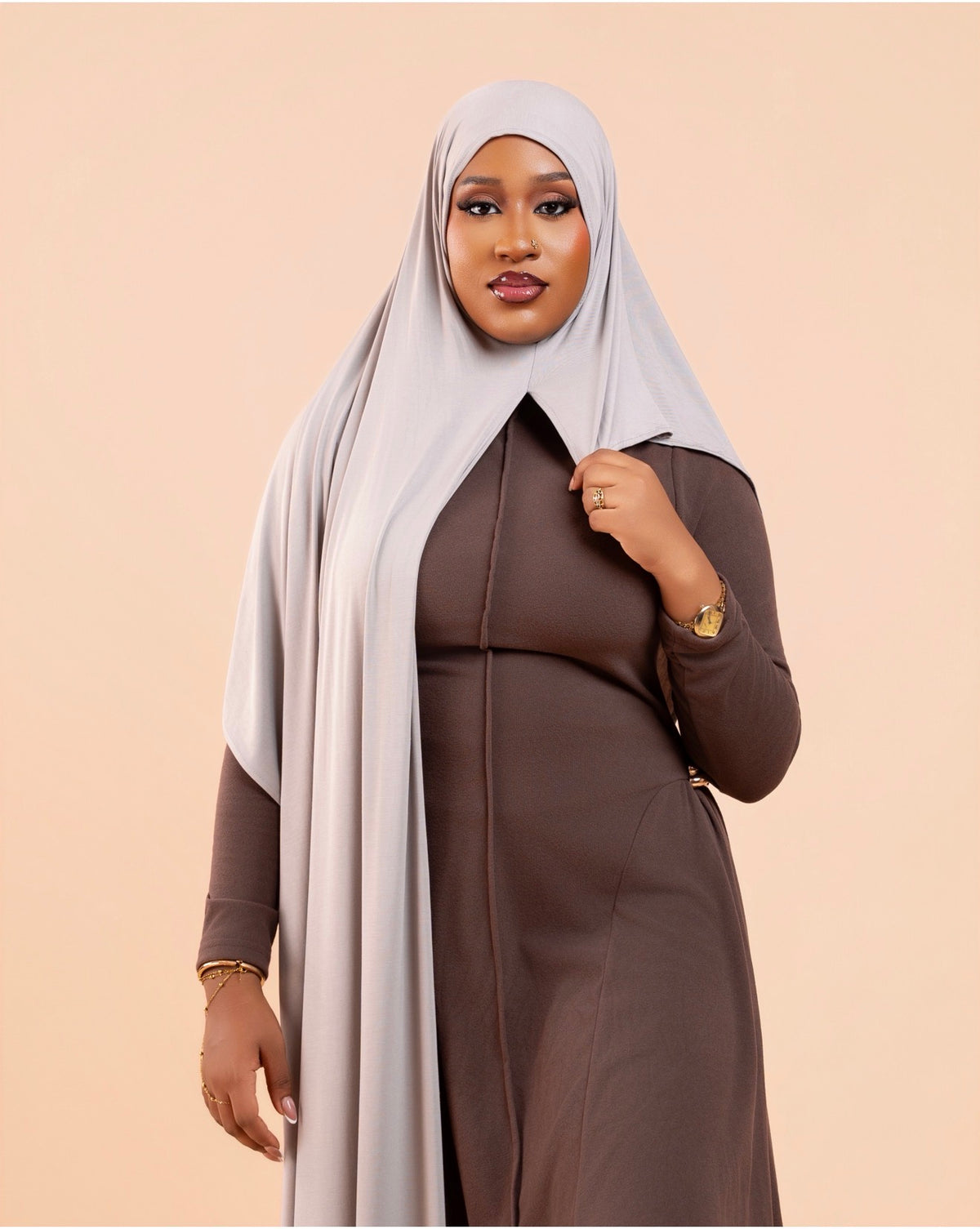 Hijab sans effort Gris taupe