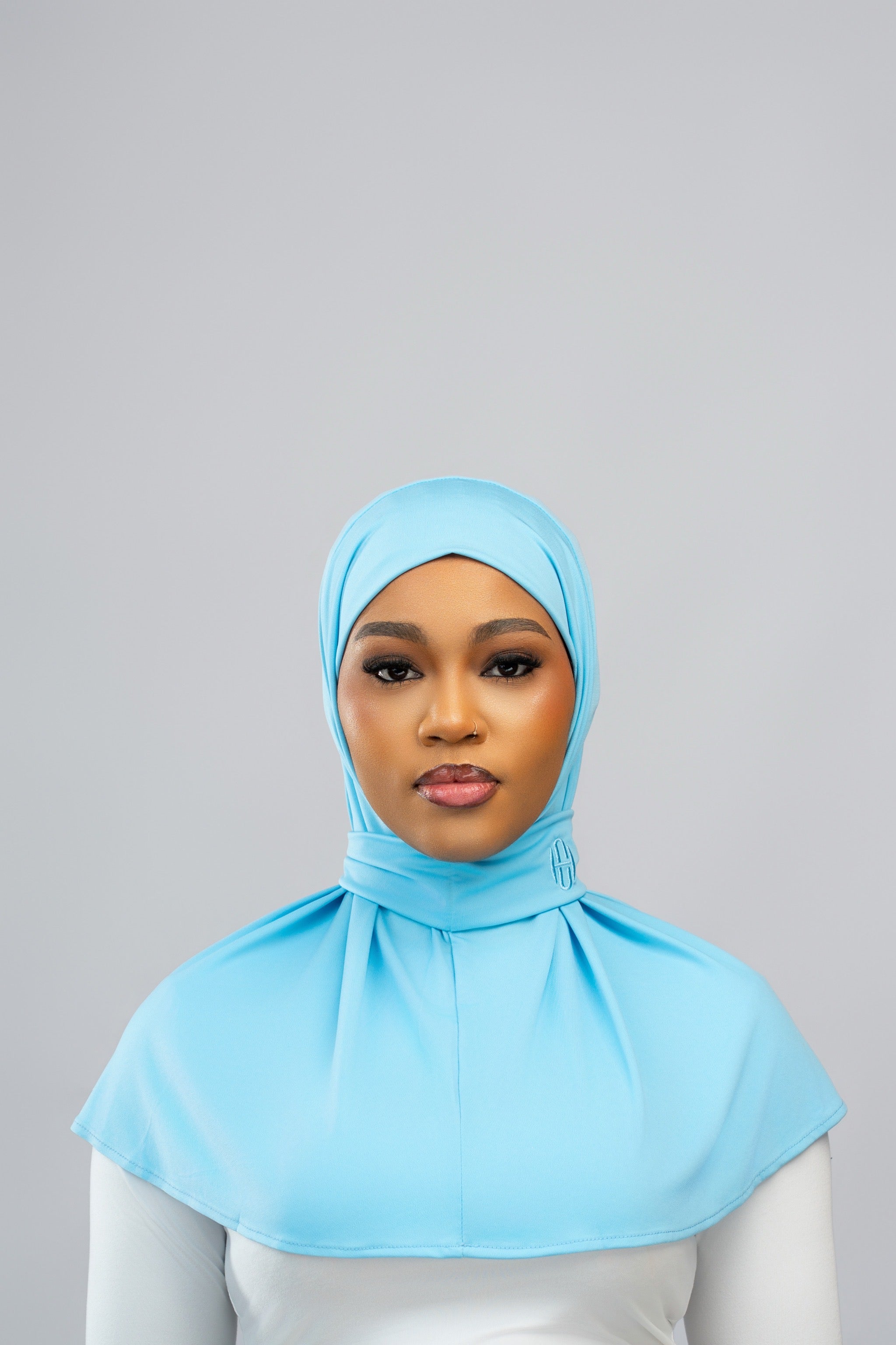 Hijab à bouton Baby blue