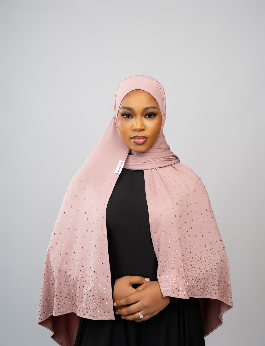 Jersey breath strass vieux rose