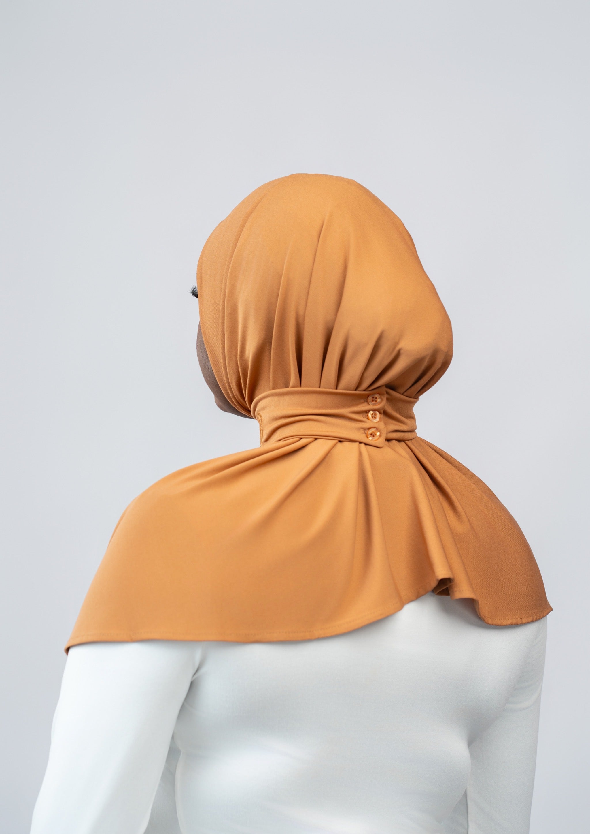 Hijab à bouton Marron