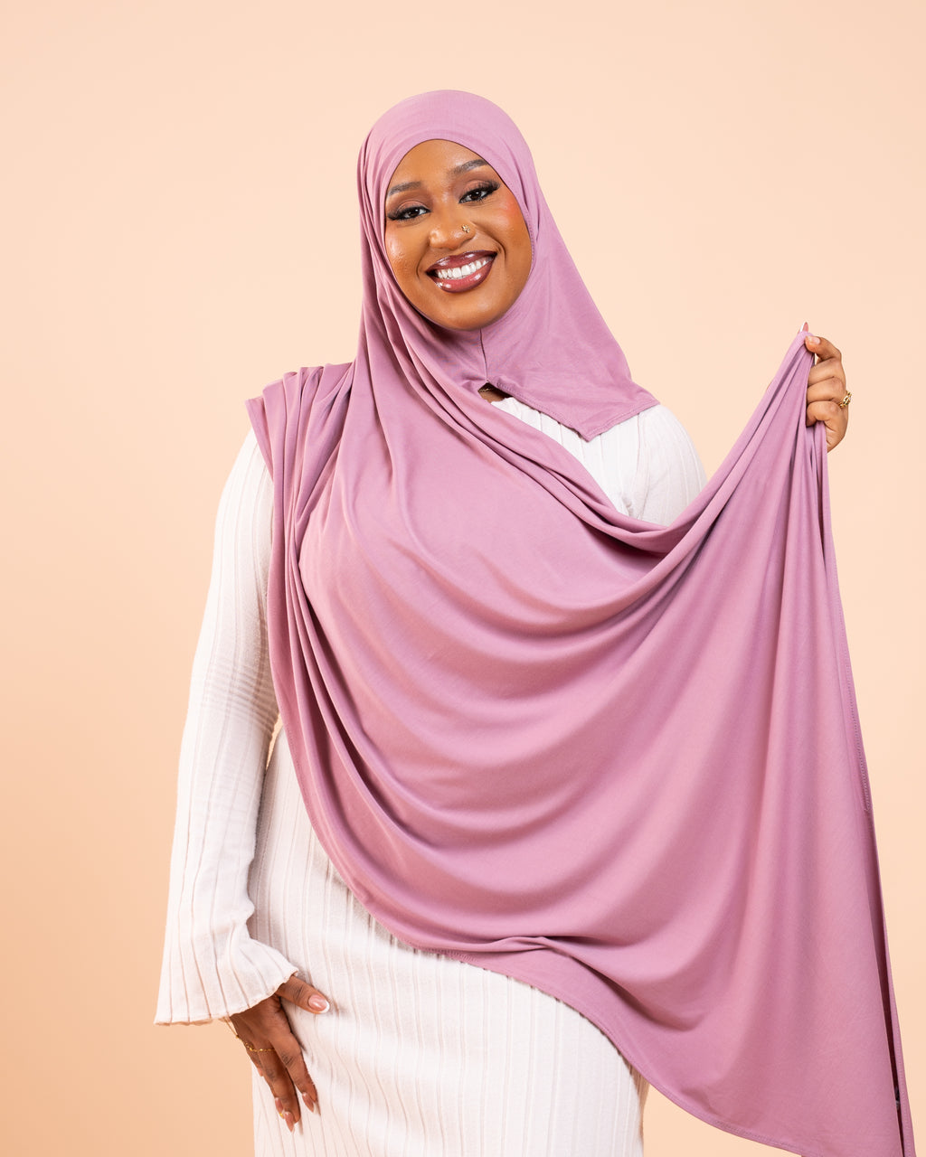Duo Hijab Sans Effort Nude Mauve  Adulte & Enfant