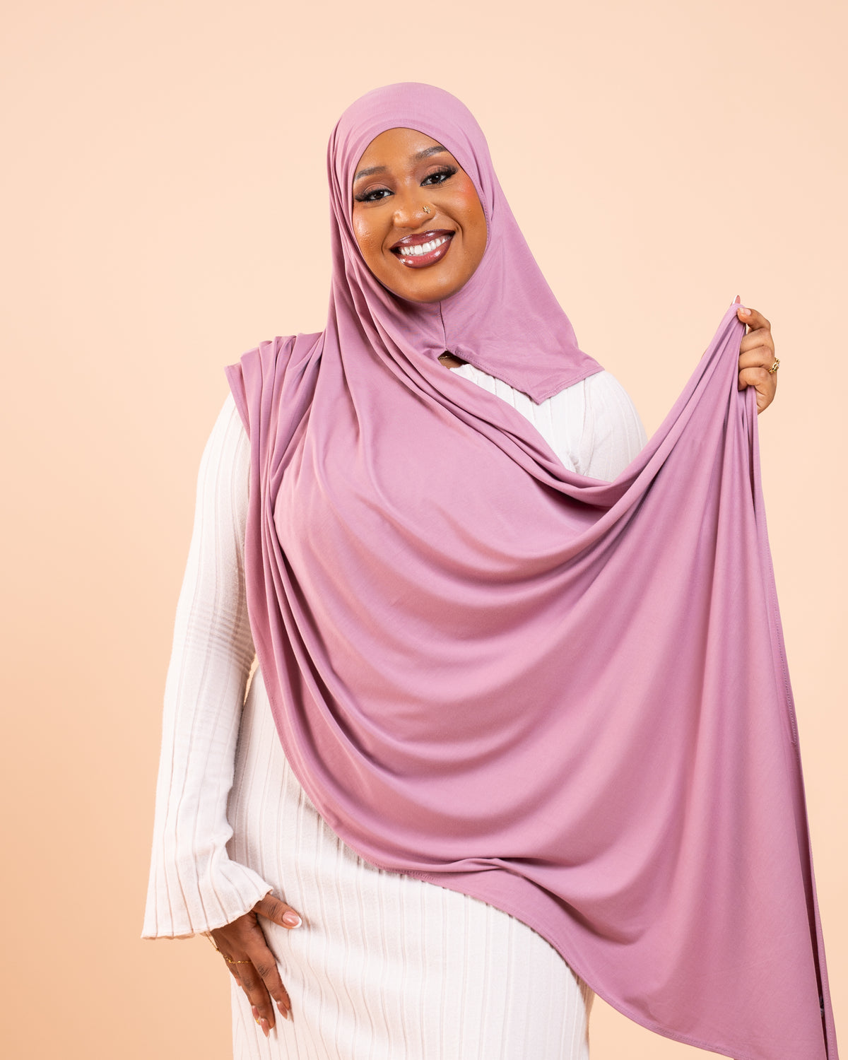 Duo Hijab Sans Effort Nude Mauve  Adulte & Enfant