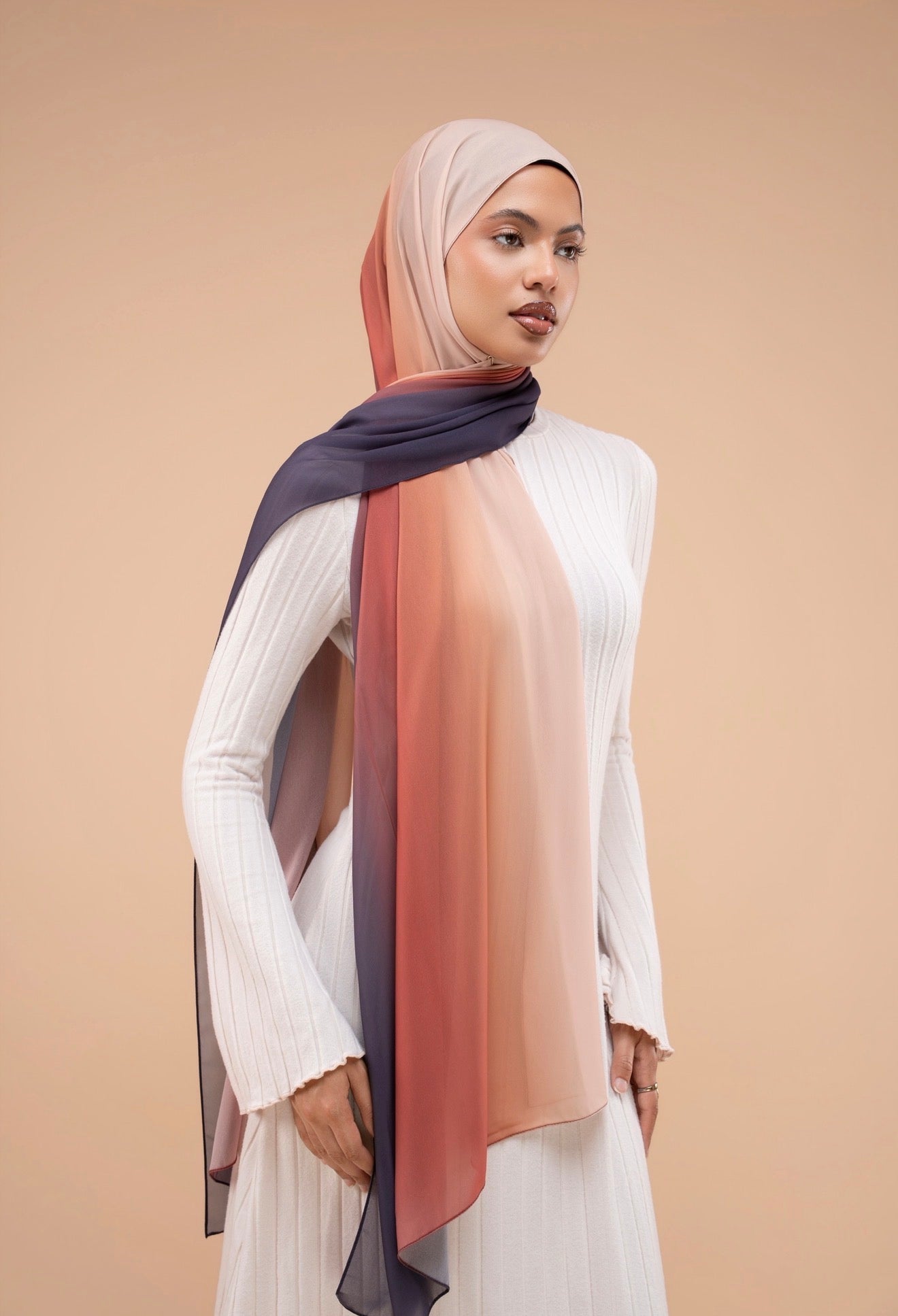 Mousseline imprimée - Ombre caramel