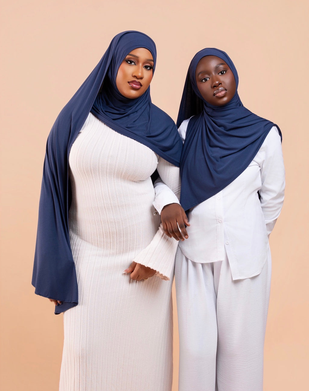 Duo Hijab Sans Effort Bleu Nuit Adulte & Enfant