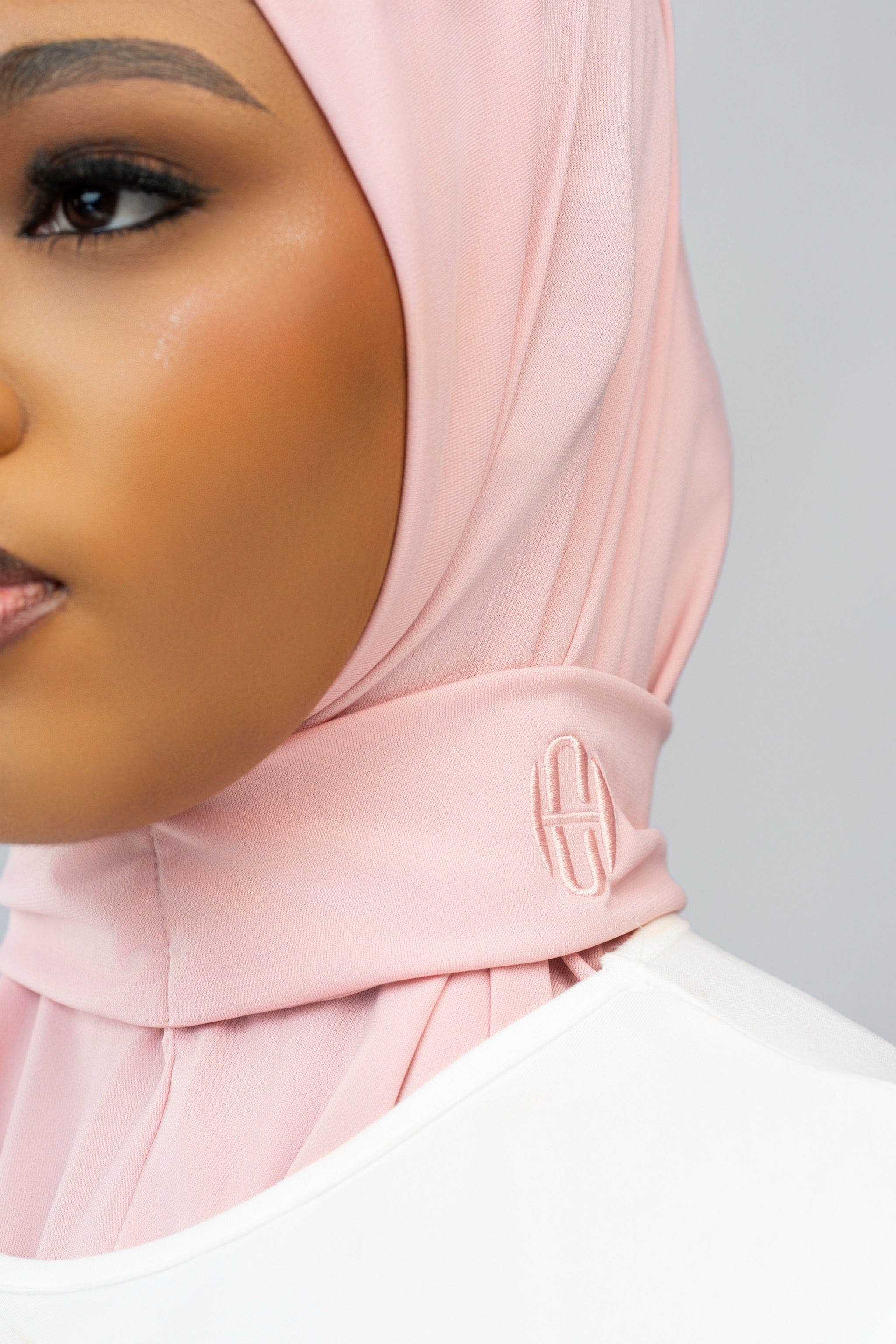 Hijab à bouton Rose