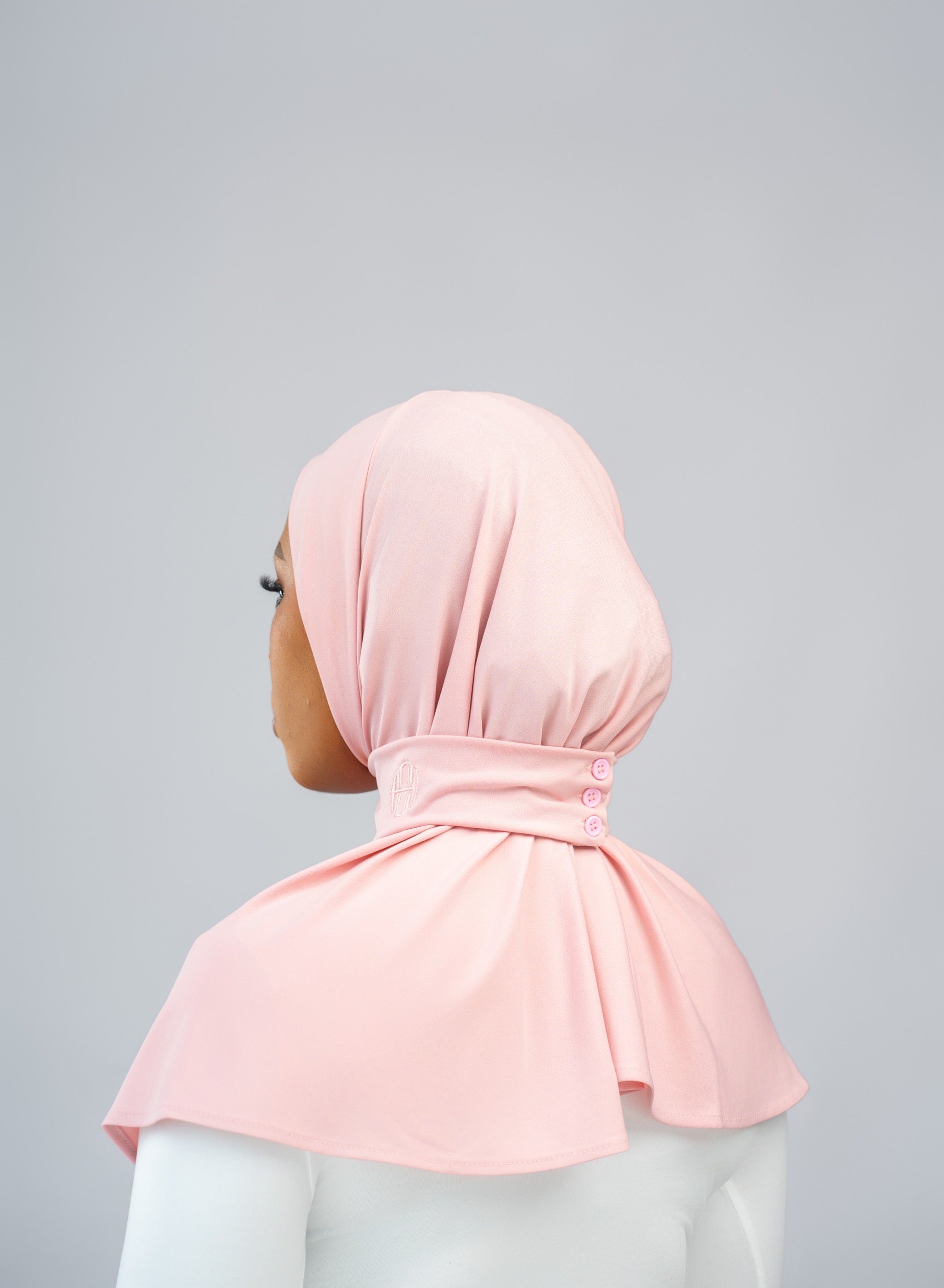 Hijab à bouton Rose