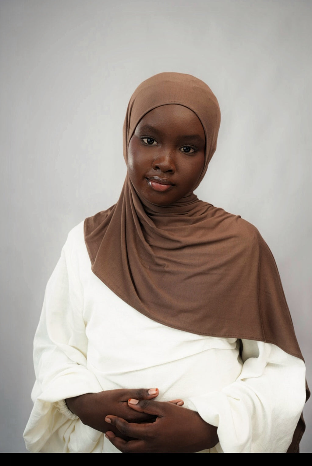 Hijab enfant Marron