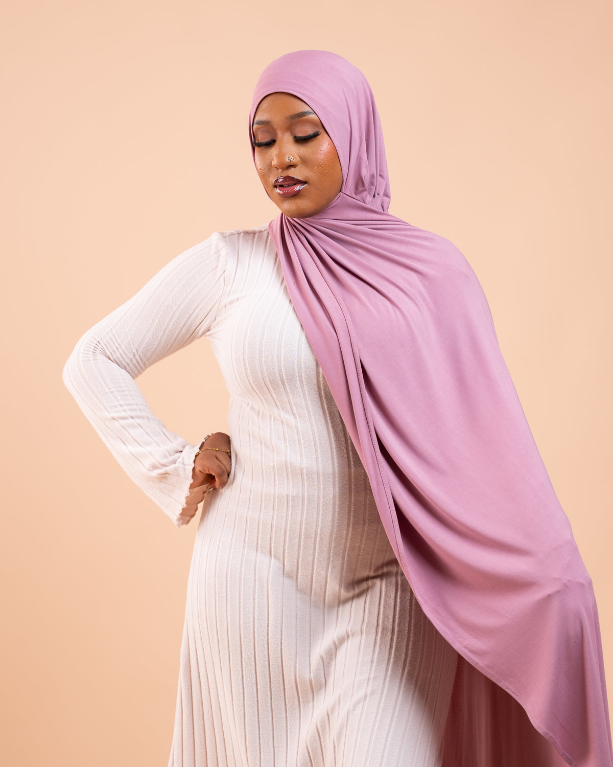 Hijab sans effort Nude mauve