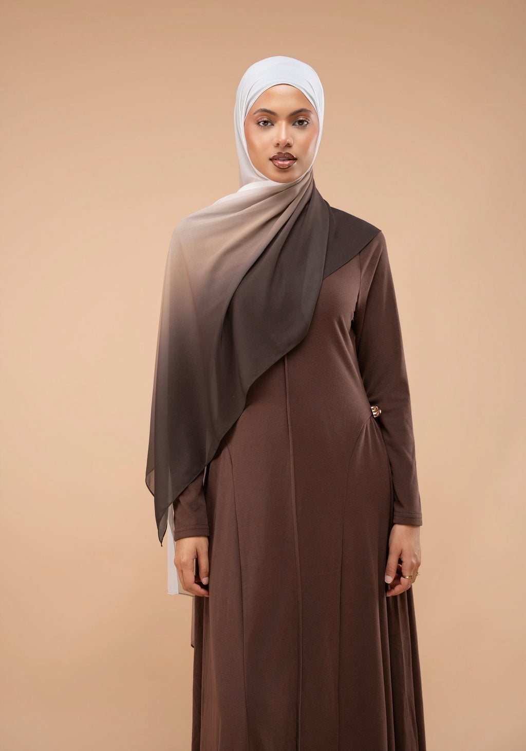 Mousseline imprimée - Ombre olive