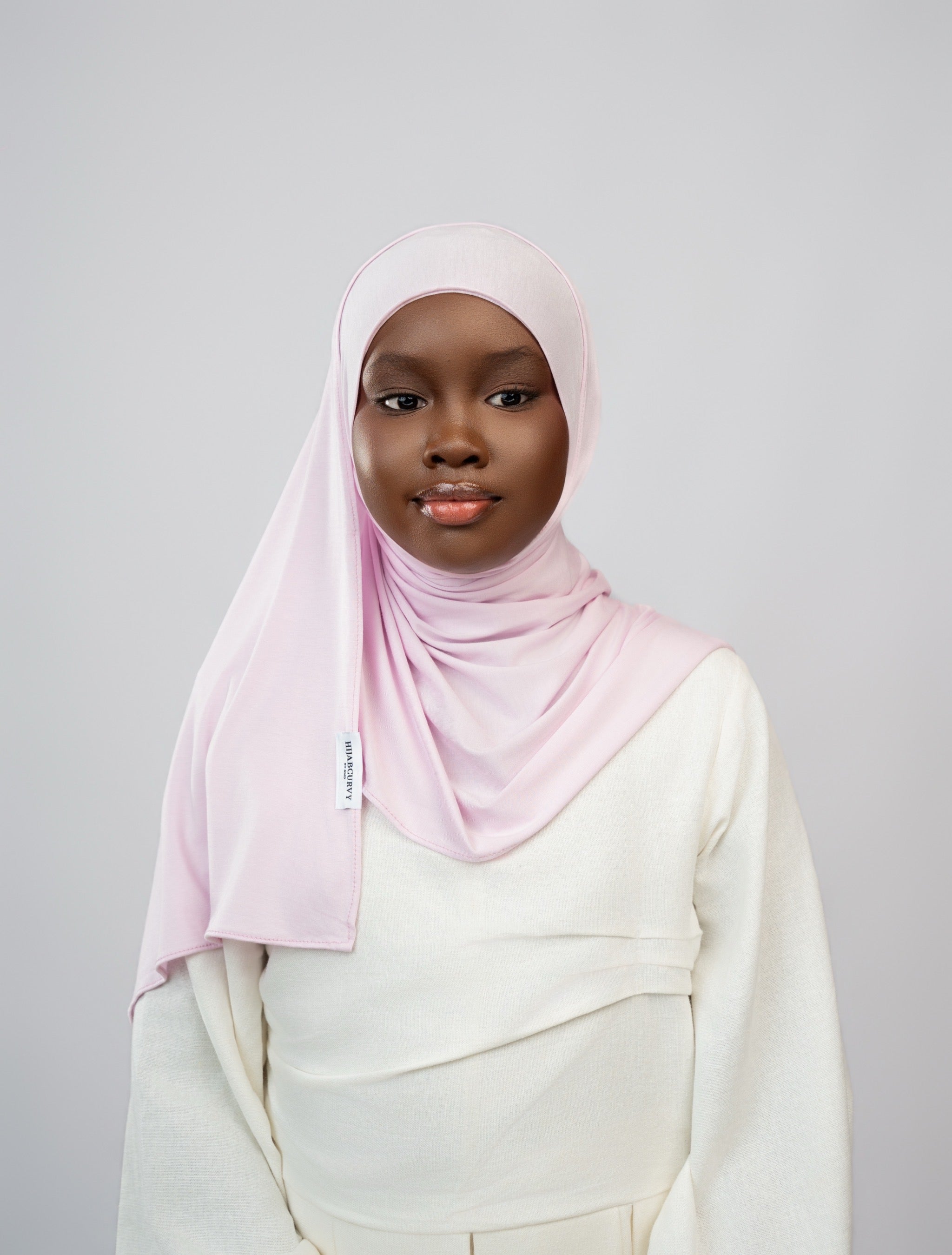Hijab enfant rose clair