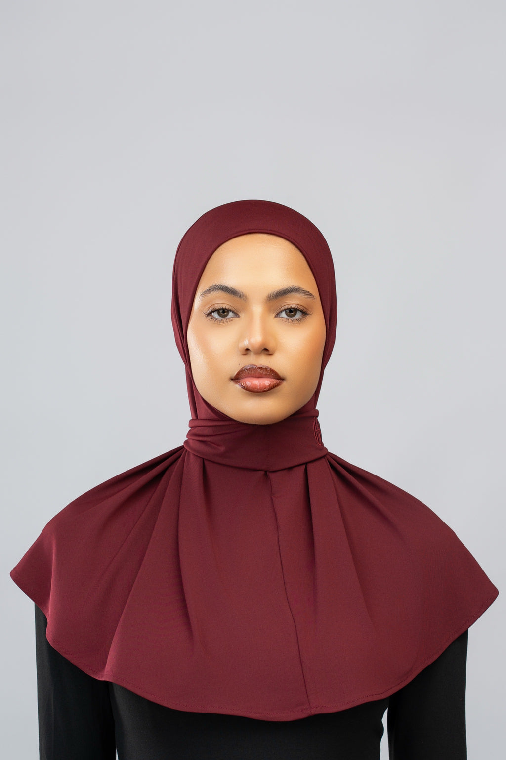 Hijab à bouton Bordeaux