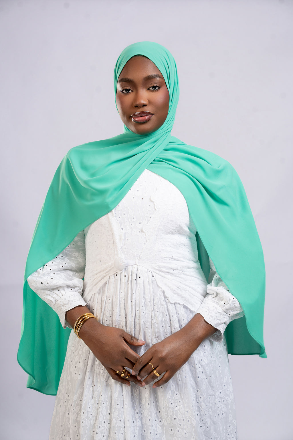 Mousseline premium Vert Turquoise