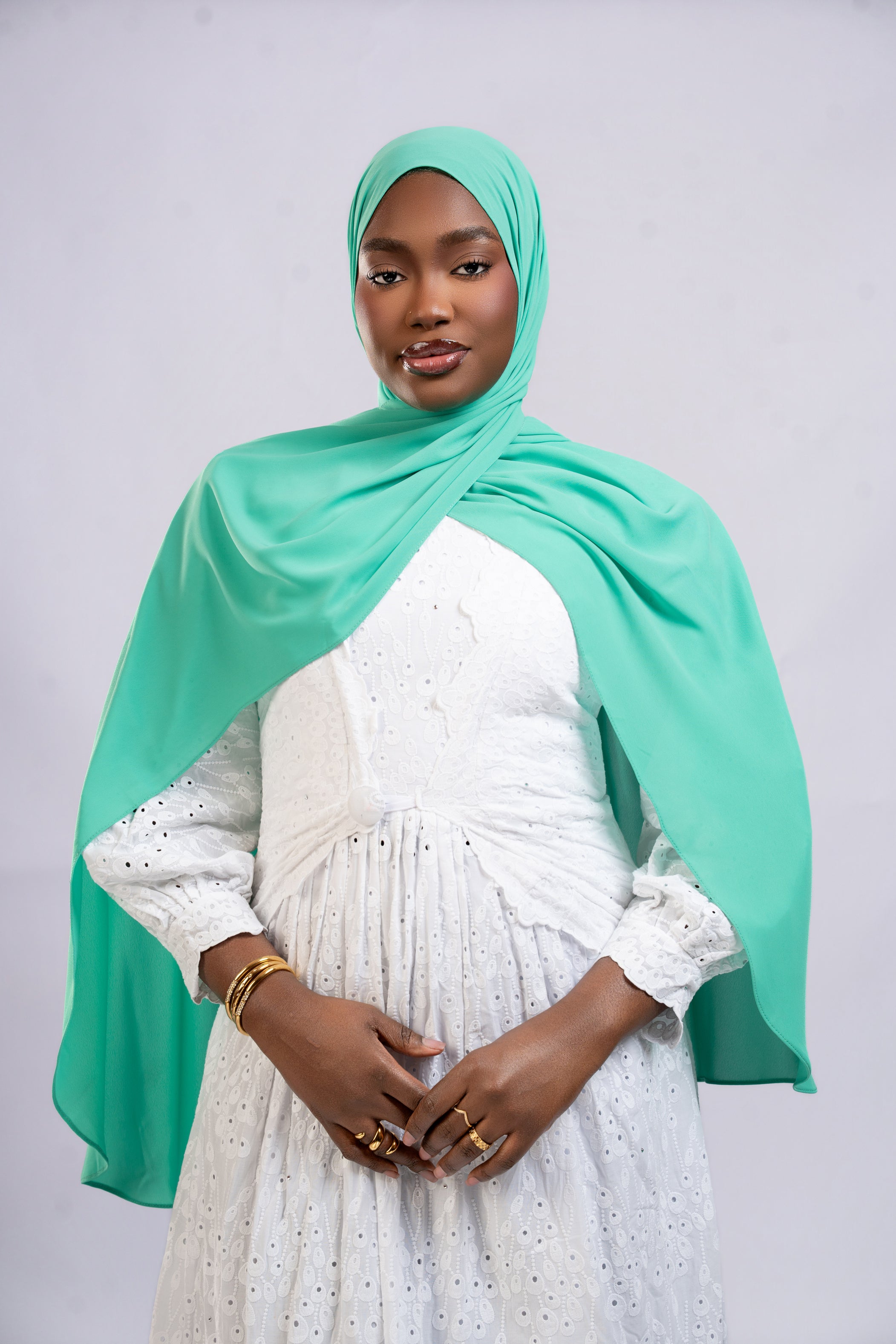 Mousseline premium Vert Turquoise