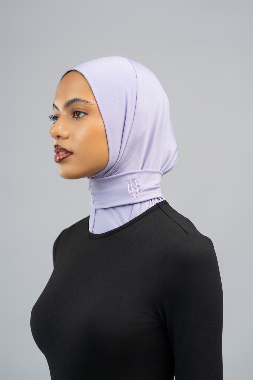 Hijab à bouton Lavande