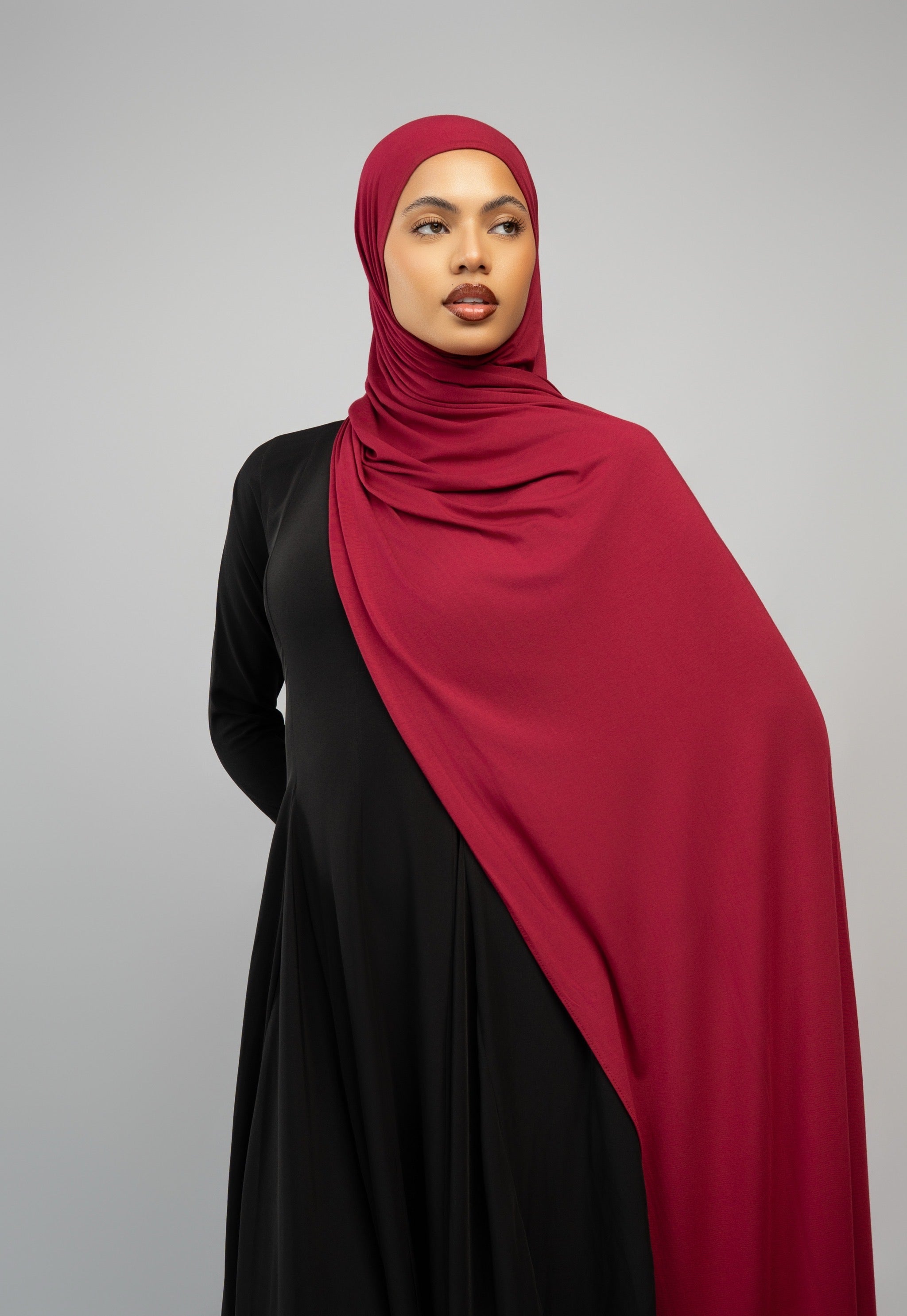 Hijab sans effort Bordeaux clair