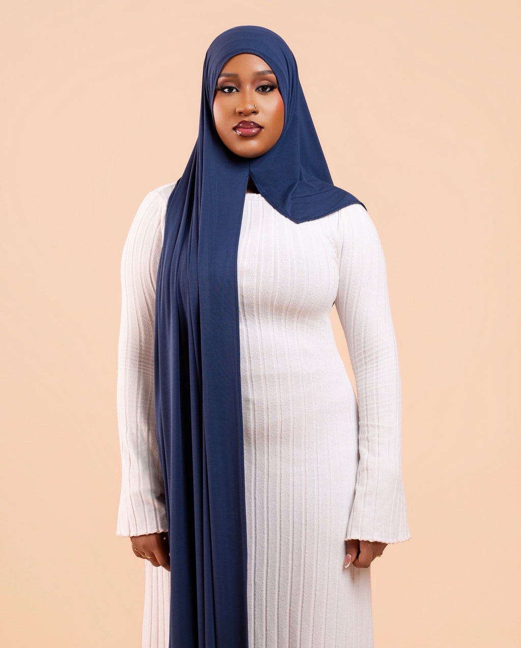 Duo Hijab Sans Effort Bleu Nuit Adulte & Enfant
