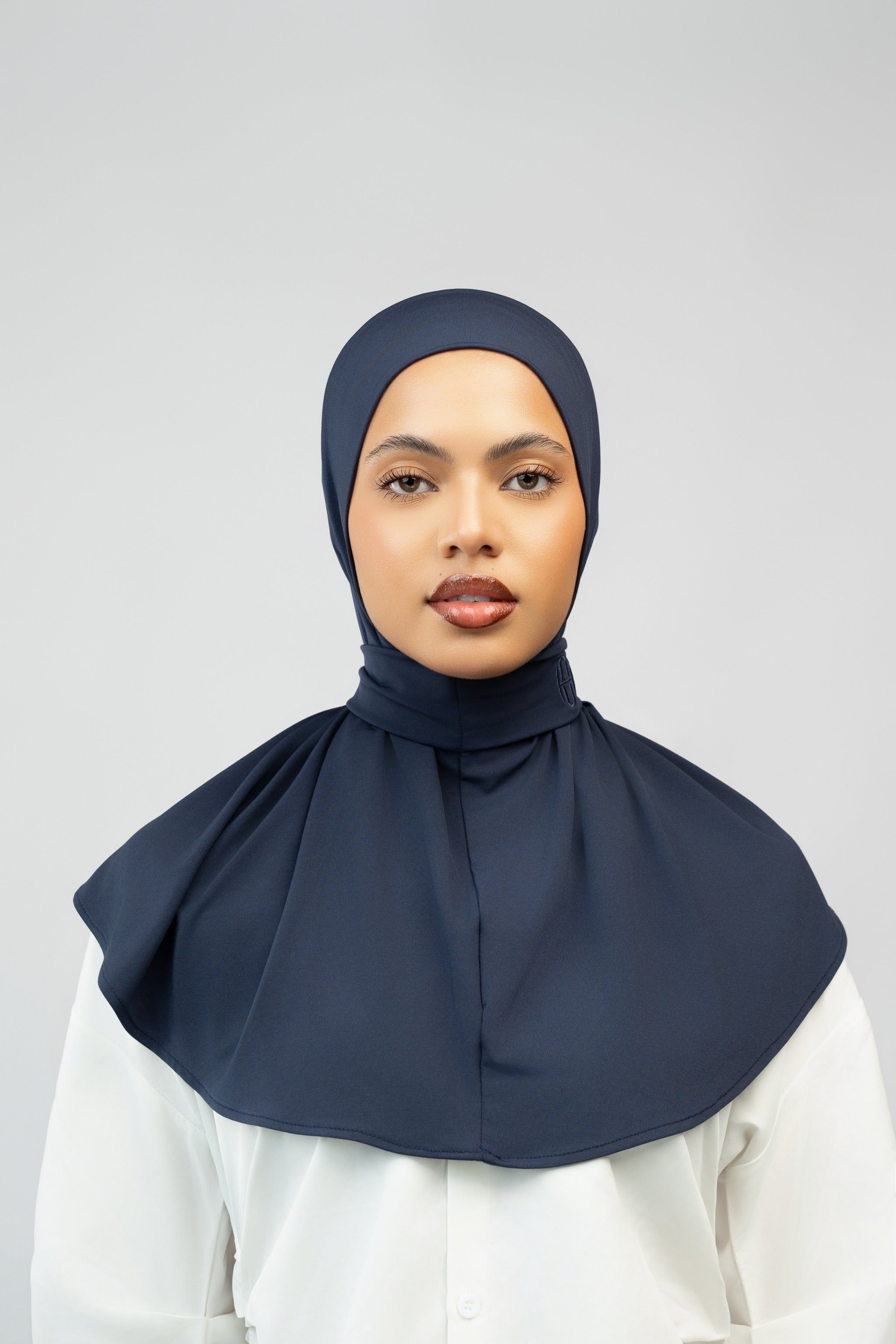 Hijab à bouton Marine