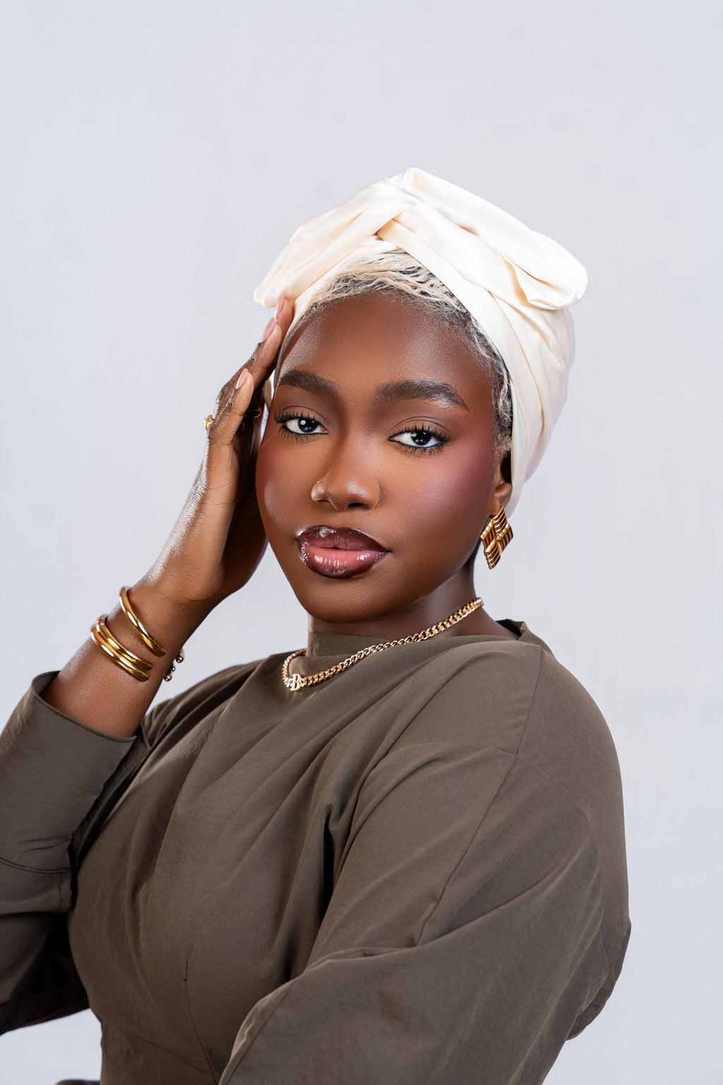 Turbans à enfiler Beige