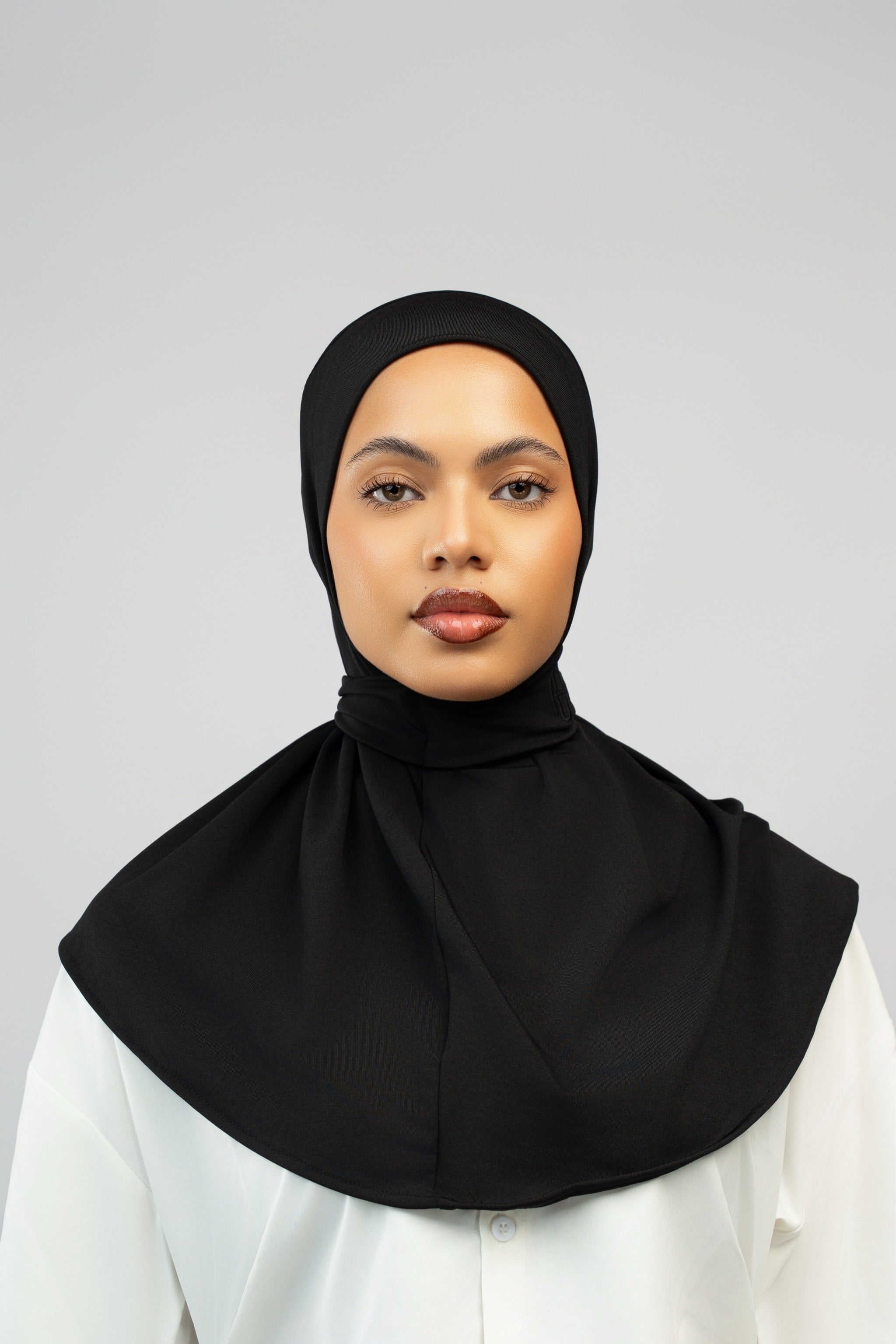 Hijab à bouton Noir