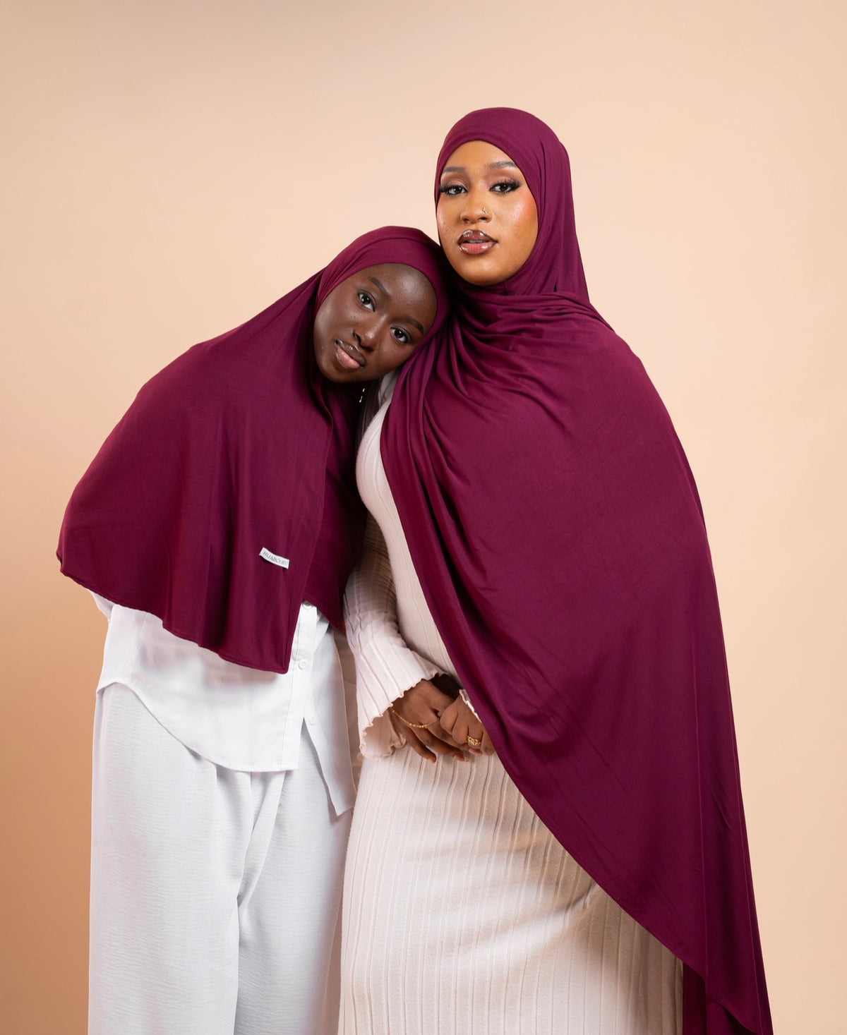 Duo Hijab Sans Effort Bordeaux Adulte & Enfant