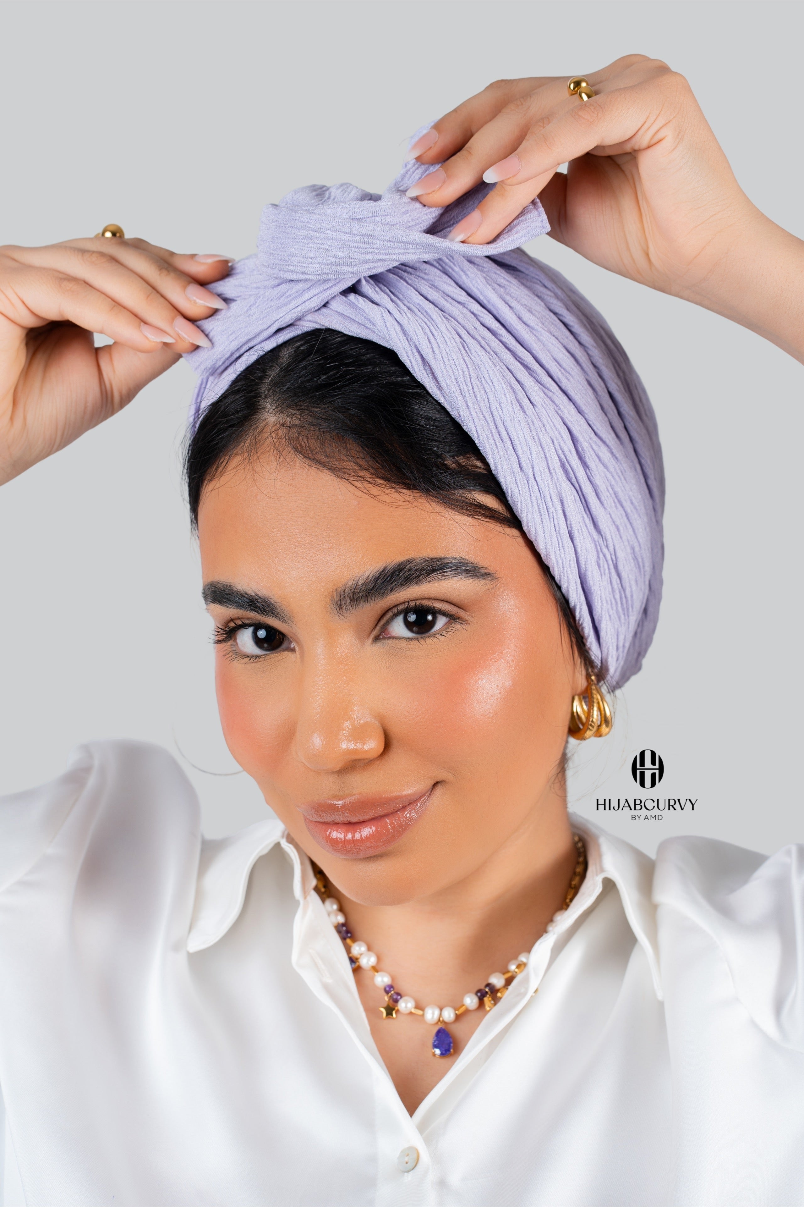 Bonnet turban Lavande