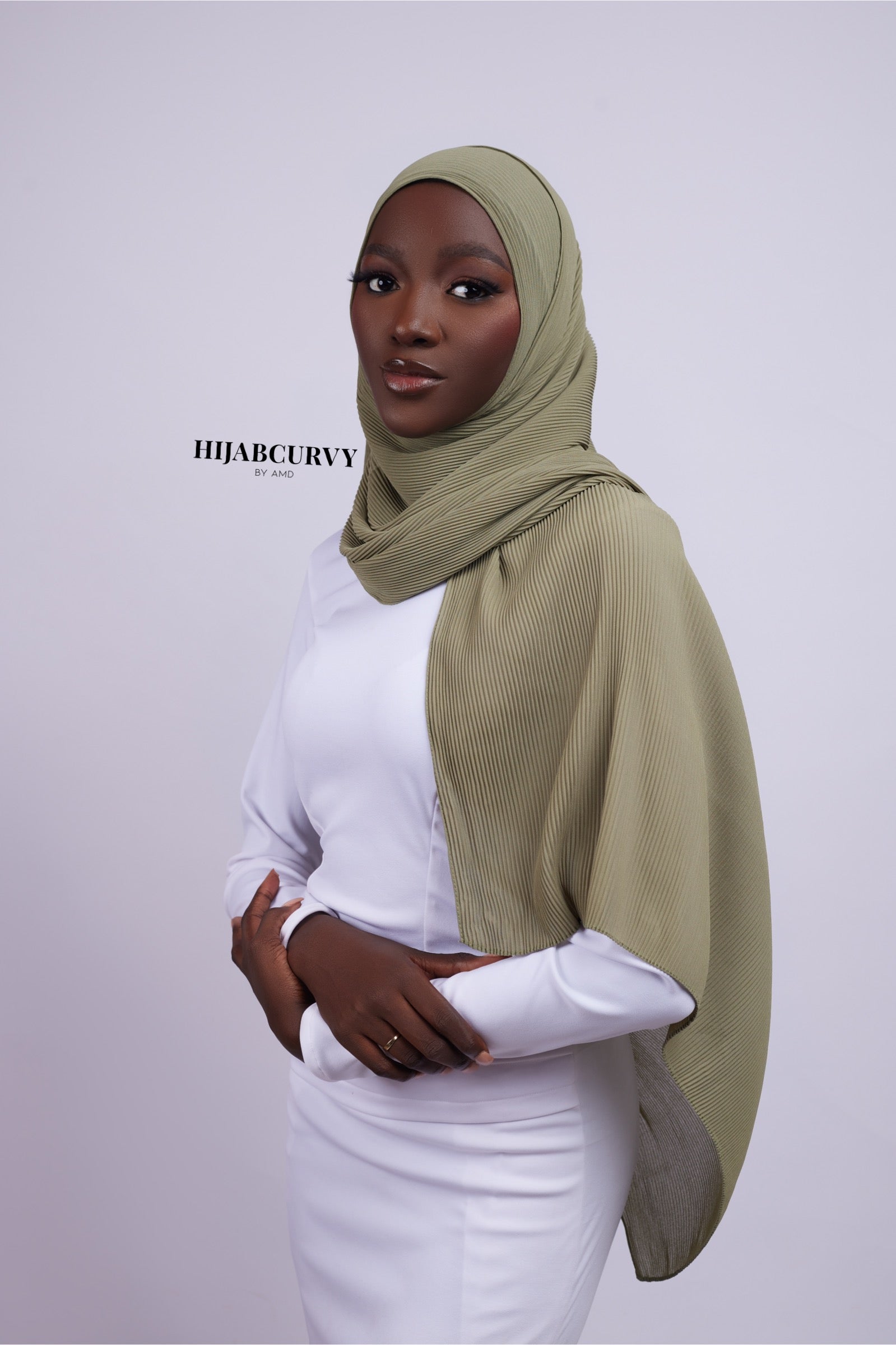 Mousseline Plisse vert sauge