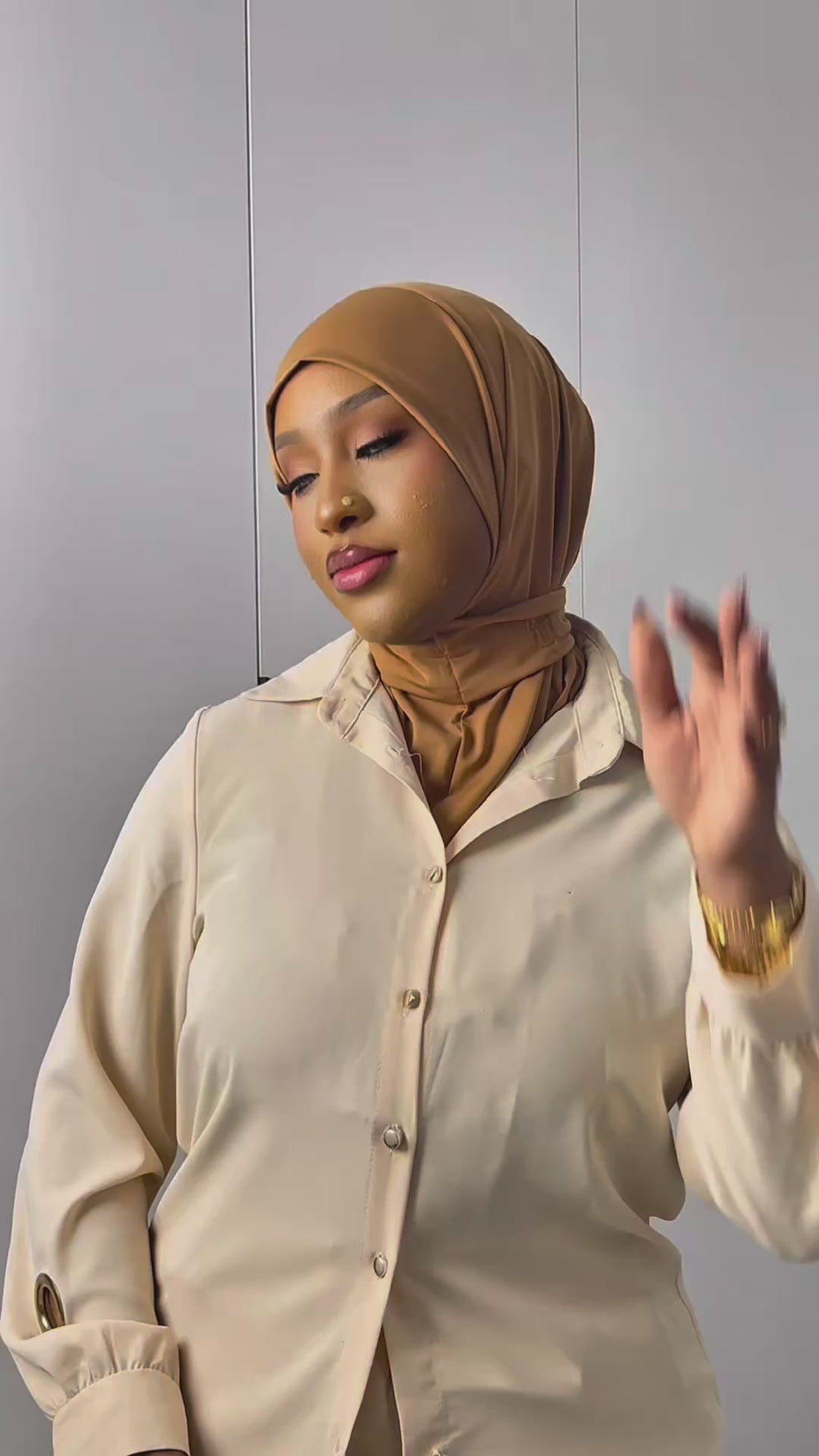 Hijab à bouton Lavande